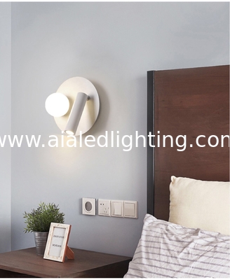 Bedside reading wall lamp acrylic ball Nordic bedroom bed board light living Bedhead wall light for hotel supplier