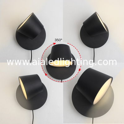 Interior headboard Reading Wall lamp Rotating Wall Lamps USB plug dimmable Color temperature wall Light supplier