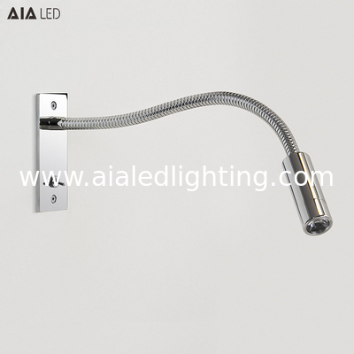 Good quality recessed mounted 3W reading wall lamp hotel led flexible arm bedside reading light for house decoration supplier