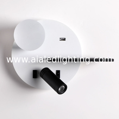 Bedside reading wall lamp acrylic ball USB wireless charger bedroom bed board light living Bedhead wall light for hotel supplier