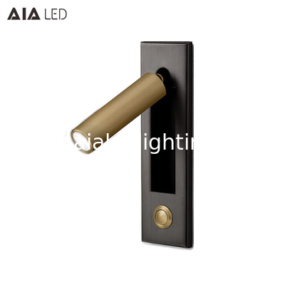 Contemporary embedded mounted Gold Brushed led wall lamps 3W led wall light led reading bedside wall light supplier