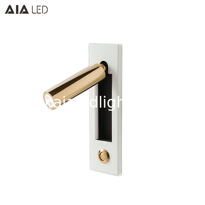 Contemporary embedded mounted Gold Brushed led wall lamps 3W led wall light led reading bedside wall light supplier