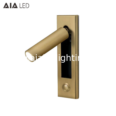 Contemporary embedded mounted Gold Brushed led wall lamps 3W led wall light led reading bedside wall light supplier