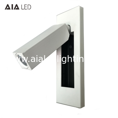 Rotating Recessed mounted bed sides light 3W led bed lighting reading light bed head wall lamp supplier