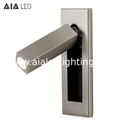 Rotating Recessed mounted bed sides light 3W led bed lighting reading light bed head wall lamp supplier