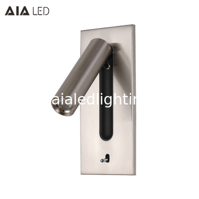 Adjustable stainless steel flexible LED headboard reading light modern aluminum hotel bedside wall light bed wall lamp supplier