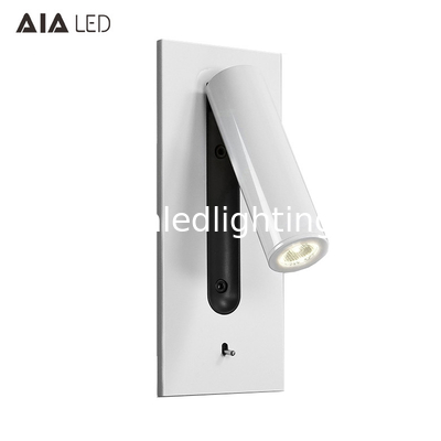 Adjustable stainless steel flexible LED headboard reading light modern aluminum hotel bedside wall light bed wall lamp supplier