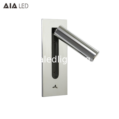 Adjustable stainless steel flexible LED headboard reading light modern aluminum hotel bedside wall light bed wall lamp supplier