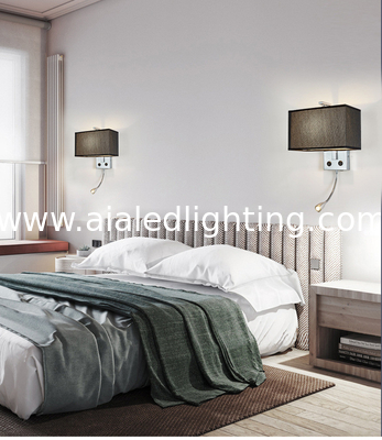 E27 holder wall lamp Chinese style with switch bedside wall lamp square reading wall light villa hotel project supplier