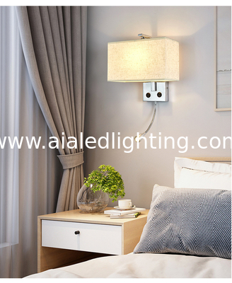E27 holder wall lamp Chinese style with switch bedside wall lamp square reading wall light villa hotel project supplier