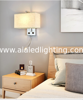 E27 holder wall lamp Chinese style with switch bedside wall lamp square reading wall light villa hotel project supplier