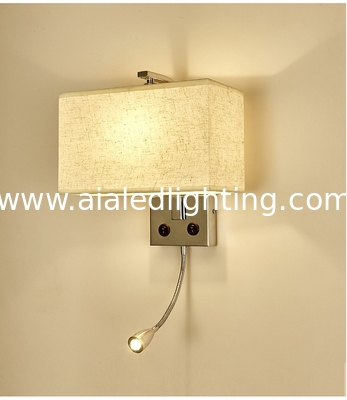 E27 holder wall lamp Chinese style with switch bedside wall lamp square reading wall light villa hotel project supplier