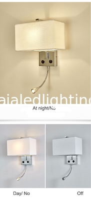 E27 holder wall lamp Chinese style with switch bedside wall lamp square reading wall light villa hotel project supplier