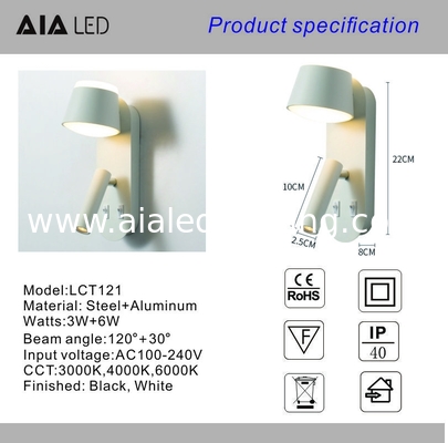 Bedside wall lamp acrylic atmosphere light bedroom flexible wall lamp home villa headboard reading light hotel supplier