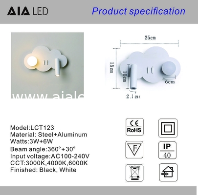 Bedroom bedside reading wall lamp creative full acrylic ball eye protection spotlight modern sofa background wall lamps supplier