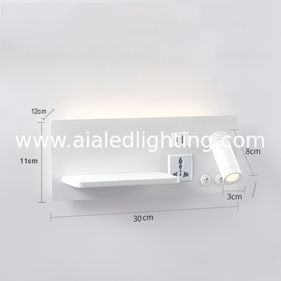 Multifunctional hotel villa apartment reading wall lamp USB Type-C wireless charger socket bedside light bedroom lamp supplier