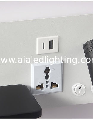 Multifunctional hotel villa apartment reading wall lamp USB Type-C wireless charger socket bedside light bedroom lamp supplier