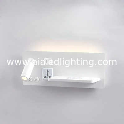 Multifunctional hotel villa apartment reading wall lamp USB Type-C wireless charger socket bedside light bedroom lamp supplier
