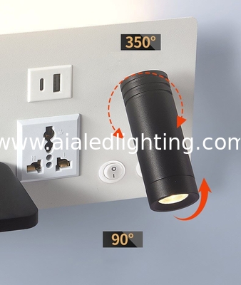 Multifunctional hotel villa apartment reading wall lamp USB Type-C wireless charger socket bedside light bedroom lamp supplier