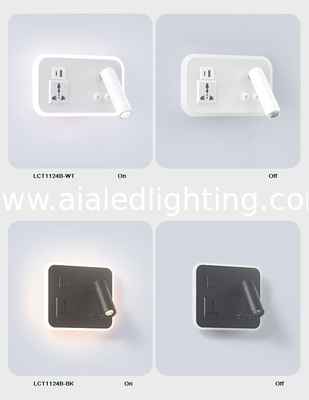 Multifunctional hotel villa apartment reading wall lamp USB Type-C wireless charger socket bedside light bedroom lamp supplier