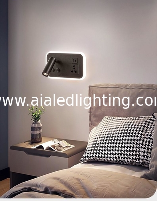 Multifunctional hotel villa apartment reading wall lamp USB Type-C wireless charger socket bedside light bedroom lamp supplier