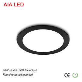 Round Black AC85-265V recessed IP20 18W ultrathin LED Panel light supplier