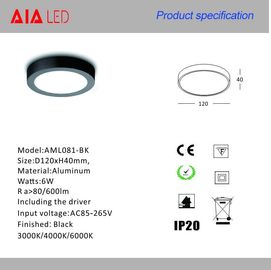 Surface mounted round black LED ceiling light for bedroom used supplier