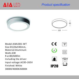 6W Round modern outside waterproof LED Panel light for office supplier