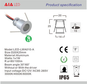 1W mini recessed mounted indoor dimmable LED spot light led cabinet light led showcase light supplier