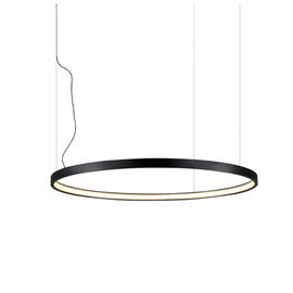 DIY black contemporary led ring pendant lamp led ring chandelier droplight ceiling lamp for hotel decoration supplier