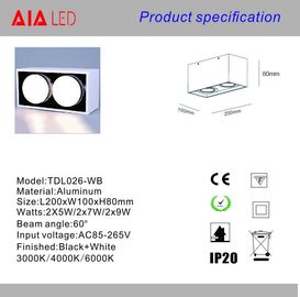 Interior IP40 modern 2x5W 2x7W 2x9W COB LED downlight for office project supplier