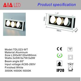 hotel decorative recessed mounted 3x5W 3x7W 3x9W COB LED Grille light for shipping mall supplier