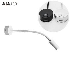 IP40 wall mounted bedside wall light USB 3W hotel &amp;gooseneck reading light for villa project supplier