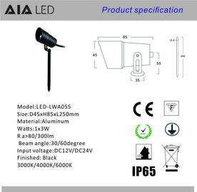 3W IP67 waterproof outdoor LED spot light &amp;spike led garden light/ LED lawn light for hotel supplier