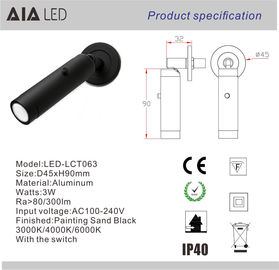 Recessed mounted led reading light/indoor led bed wall light led bedside wall light for hotel supplier