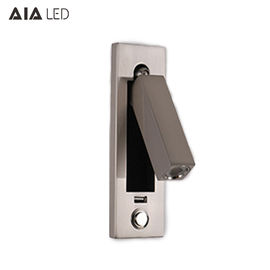 IP20 press-button switch usb LED bed wall light/usb led headboard wall light for hotel project supplier