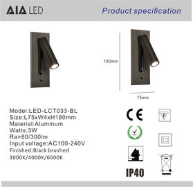 Modern IP20 bedside wall light 360 degree bed wall reading lamp interior 3W led wall reading lights supplier