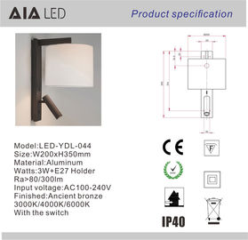 Headboard wall light modern E27 reading wall light &amp; Interior led bedside wall lamp for luxurious hotel supplier