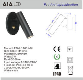 Surface mounted inside round LED reading wall light &amp; led bed board reading lamp for hotel supplier