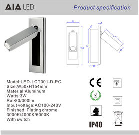 Modern headboard wall light bed wall light interior 3W led wall reading lights led bedside wall light supplier