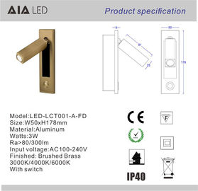 hotel led flexible arm headboard reading wall light/led reading lamp/book bedside wall light supplier