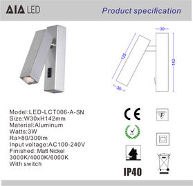 Indoor surface mounted 3W LED bed wall light for hotel reading light headboard wall light for bedroom supplier