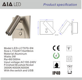 Surface mounted USB LED headboard wall light/Interior led bed wall light bedside wall light for hotel supplier