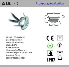 Aluminum IP67 waterproof outdoor underground lamp 1W led floor light exterior led buried light for Small path supplier