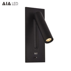 Hotel customization bedside LED reading wall light USB charging hidden switch multifunctional bed wall spotlight supplier