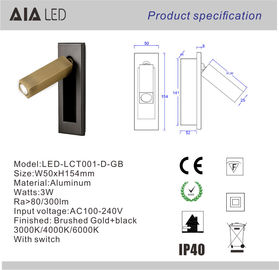 hotel led flexible arm led bed wall light/led reading light/bed reading wall light supplier