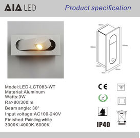 Modern recessed mounted led headboard wall light/hotel led bedside wall light/led bed book wall light supplier