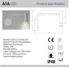 surface mounted led reading light/led book headboard wall lamp/led bed bedside wall light supplier