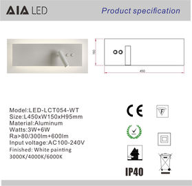 USB reading wall light/ hotel reading light led bedside wall light for top hotel supplier