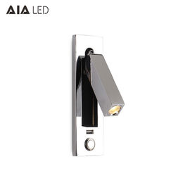 Modern usb led bed wall light IP20 led wall bedside light 3W led headboard wall lights supplier